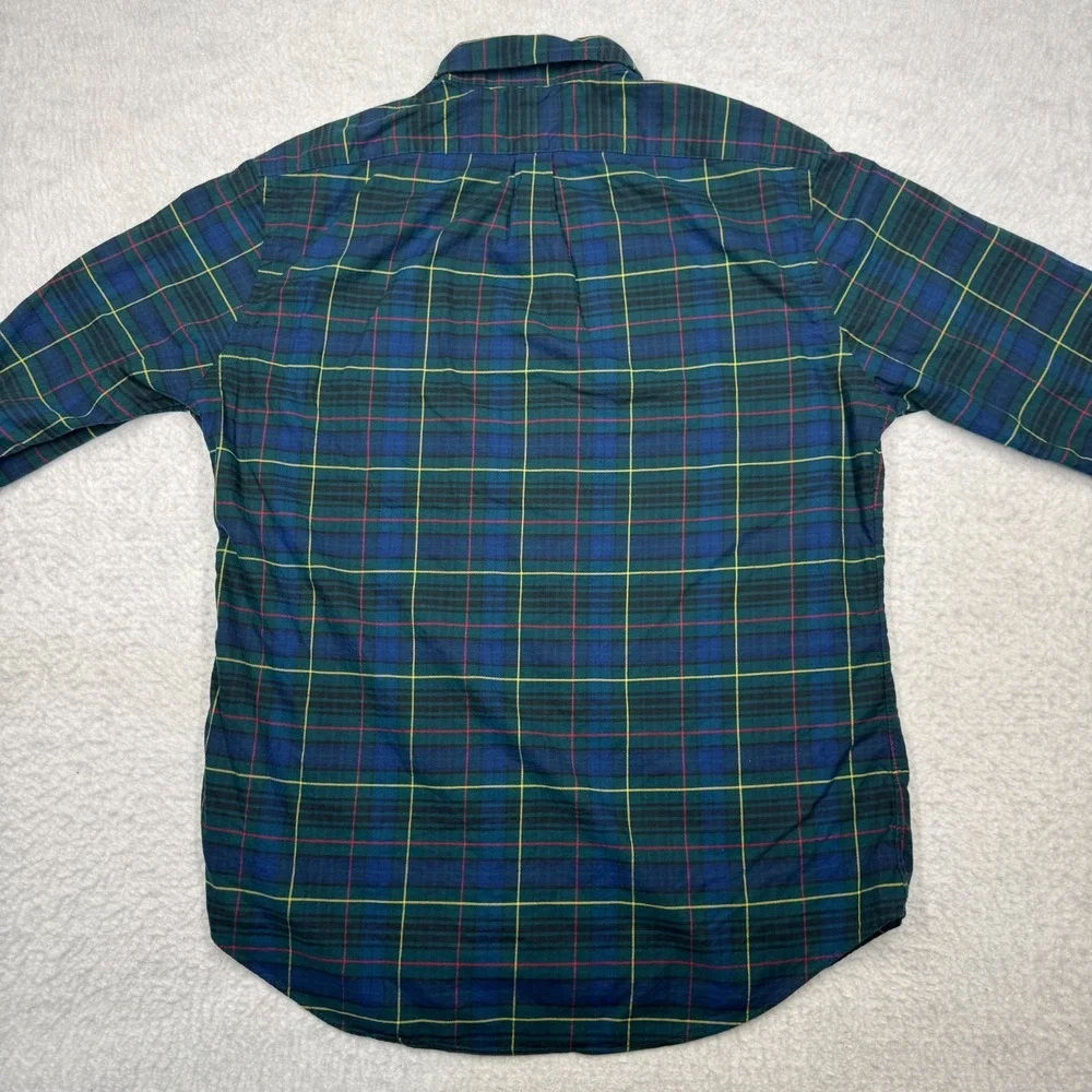 Polo Ralph Lauren Oxford Classic Fit Dress Shirt Blue Green‎ Plaid Men's Size XL